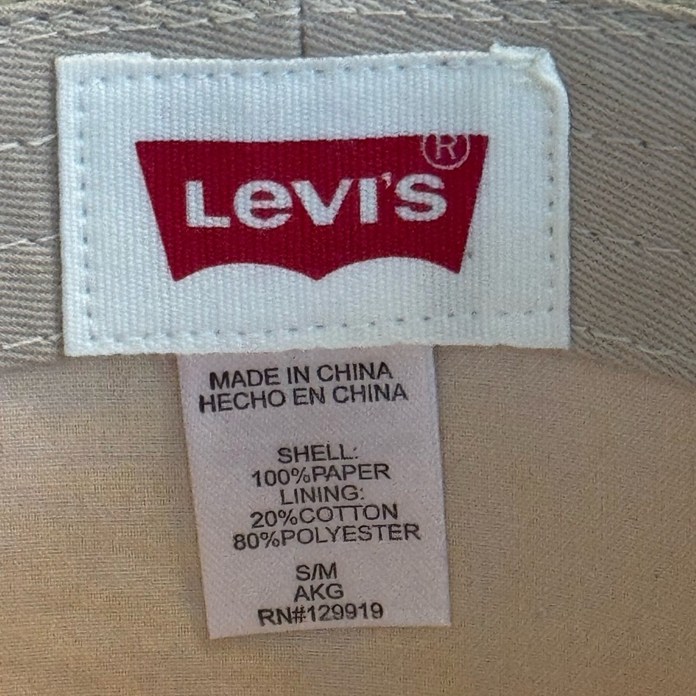NEW Unisex Levi’s Cream Fedora Hat Black Band S/M Resort Holiday Festive Travel - Picture 9 of 9